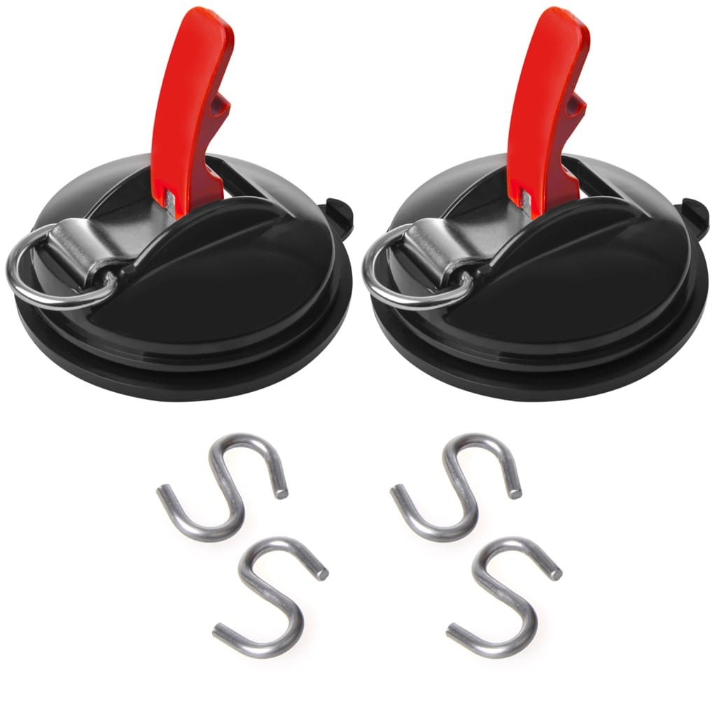 ProPlus 2 pcs Suction Cup Fasteners with Rings and 4 S-hooks 10 ProPlus 2 pcs Suction Cup Fasteners with Rings and 4 S-hooks
